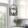 Modern Farmhouse Black Pendant Light, 4-Light Geometric Cage Chandelier for Kitchen Island - 2 of 4