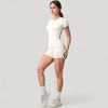 Anna-Kaci Active Women's Fitted Short Sleeve Top and High Waist Shorts 2-Piece Active Set - 3 of 4
