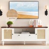 Rattan Entertainment Center TV Media Console Table, Modern TV Stand with Storage and Mesh Door, TV Console Cabinet Furniture for Living Room - 2 of 4