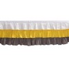 Bacati - 3 Layer Ruffled Crib/Toddler Bed Skirt - White/Yellow/Gray - 4 of 4