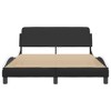 vidaXL Faux Leather Bed Frame with Headboard - Double Bed, Black/White, Plywood Slats - 4 of 4