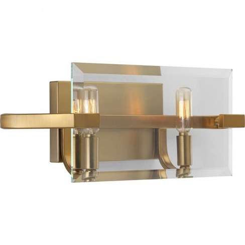 Progress Lighting Cahill 2-Light Bath & Vanity, Brushed Bronze, Clear Beveled Glass Panels - image 1 of 3