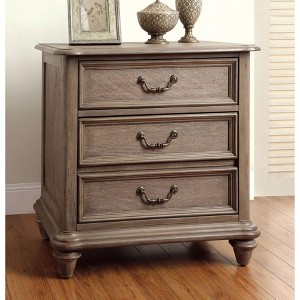 NicBex Nightstand with 3 Drawers,1pc Side Table with Wood Frame,Bedside Table for Bedroom,Living Room - 1 of 4
