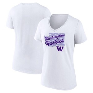 NCAA Washington Huskies Women's V-Neck White T-Shirt - 1 of 3