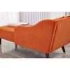 PAGED Single Sofa Velvet Upholstery Couch Modern Chaise Lounge Chair with Removable Pillow, Tilted Backrest and Curved Armrest for Living Room - 3 of 4