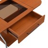 GlasFlength Folding Tables Mobile Extendable Storage Coffee Table with Wheels for Living Room Decor Dining Room, Brown, 47.2"*23.6"*22.8" - 3 of 4