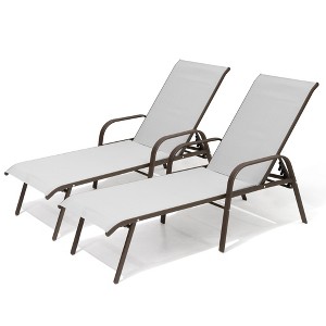 Pellebant Outdoor Adjustable Chaise Lounge Chairs (Set of 2) - 1 of 4