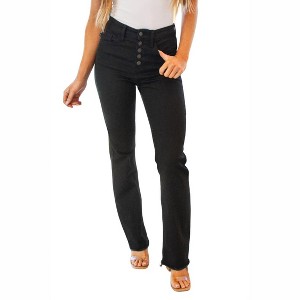 Women's High Rise Button Fly Bootcut Jeans - Judy Blue - 1 of 4