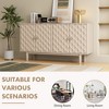 ORRD Modern 4-Door Sideboard - Convex Design w/Silver Handles, for Living/Dining Room & Kitchen (Almond) - 2 of 4