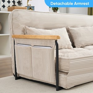 Mjkone Muti-Functional Folding Floor Sofa Bed,3-Seater/2-Seater/1-Seater Lazy Futon Sofa with Pillows,6 Position Adjustable Backrest - 1 of 4