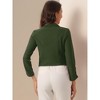 INSPIRE CHIC Women's Regular Fit Notched Lapel Ruched Sleeve Business Crop Blazer - 3 of 4