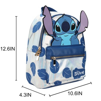 Lilo & Stitch Disney Stitch Blue Leaves 12.6" White Mini Backpack — фото 3