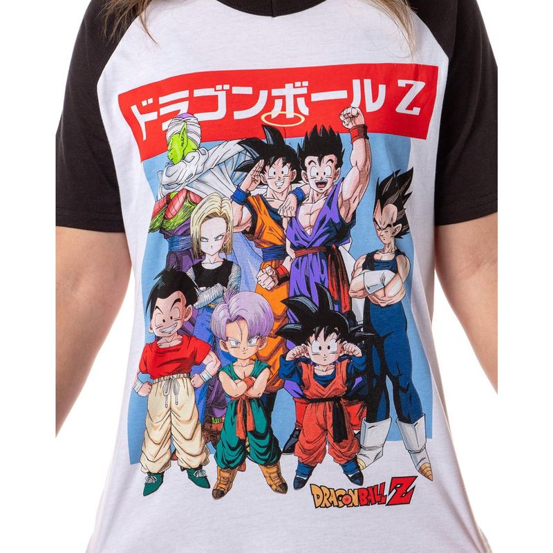 Dragon Ball Z Womens' Goku Gohan Vegeta Group Shot Pajama Sleep Shirt, 3 of 7