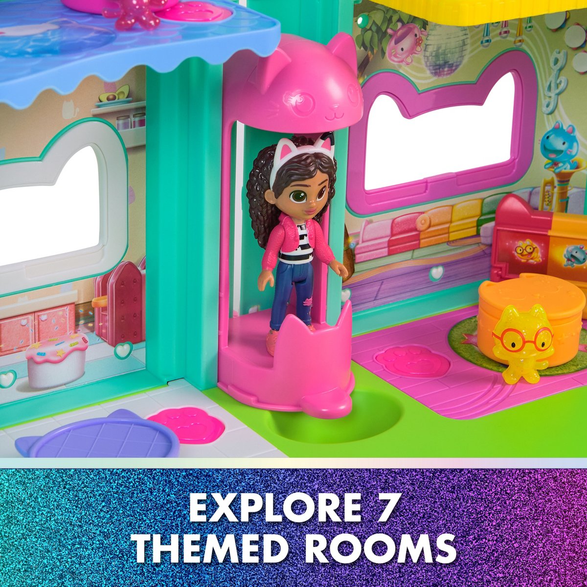 Интерактивный кукольный домик Gabby's Dollhouse The Movie, 7 комнат, звук — фото 5