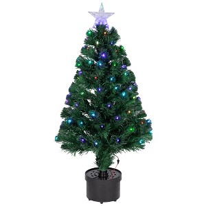 Northlight Pre-Lit Medium Fiber Optic Artificial Christmas Tree - 4' - Multicolor LED lights - 1 of 4