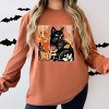 Simply Sage Market Black Cat Fall Leaves Distressed Garment Dyed Long Sleeve - 2 of 4