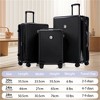 FATMOON 3-Piece Hard Shell Luggage Set with Spinner Wheels and TSA Lock - 20", 24", 28" Lightweight Suitcases for Travel, Black - 4 of 4