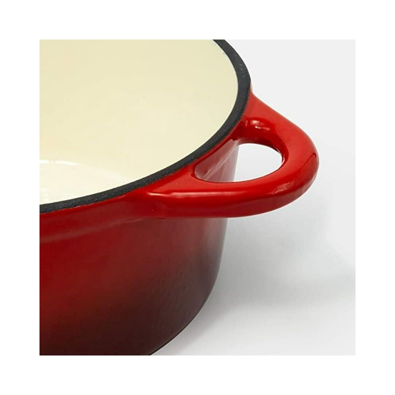 EXCELSTEEL 443 2.8QT CASSEROLE PAN WITH RED ENAMEL COATING, 2 of 6