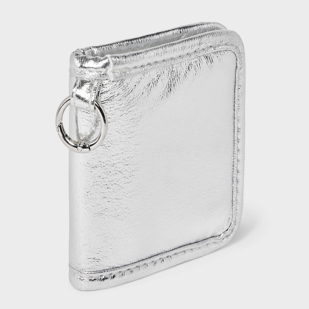 Metallic Folded Square Jewelry Organizer - Wild Fable™ Silver and Wristlet Strap 
