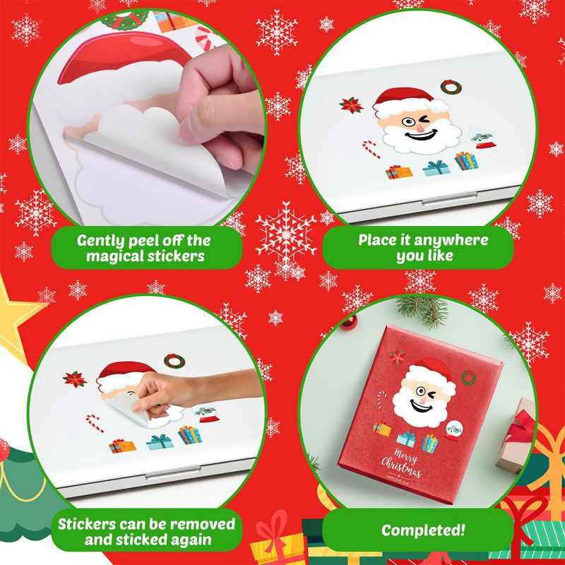 Fun Little Toys 36 PCS Christmas Make-a-Face Stickers Kids DIY Kits, 4 of 8