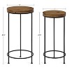 Kate and Laurel Espada Round Metal Nesting Table, 2 Piece, Rustic Brown and Black - 2 of 4