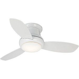 44" Minka Aire Modern Hugger Indoor Ceiling Fan with LED Light Remote Control White for Living Room Kitchen Bedroom Family Dining - 1 of 4