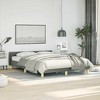 vidaXL Fabric Bed Frame Platform Bed, Scandinavian Style/Slats Support/No Box Spring Needed/Without Mattress/Easy Assembly, Dark Grey Queen Bed - 3 of 4