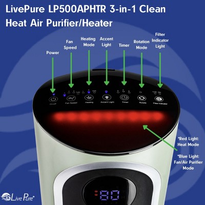 Gray HEPA Air Purifier and Heater with Remote Control