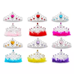 Blue Panda Set of 12 Princess Crown & Tiara Set for Girls Costume Party Dress Up Fairytale Role Play
