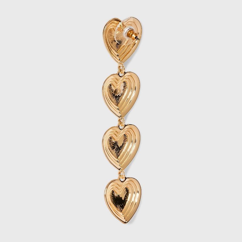 SUGARFIX by BaubleBar Heart Drop Statement Earrings - Gold, 3 of 4