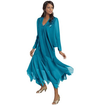 Roaman's Sequin Jacket Dress Set