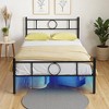 FurnitureR Twin Size Metal Bed Frame with Headboard and Footboard – Under Foundation Storage, No Box Spring Needed, Black - 4 of 4