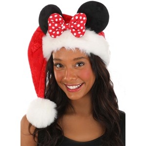 HalloweenCostumes.com One Size Fits Most  Women  Disney Minnie Mouse Santa Holiday Hat, red - 1 of 4