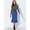 INSPIRE CHIC Women's High Waist Fishtail Ruffle Denim Jean Skirt - 3 of 4