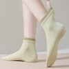 Anna-Kaci Women's 3-Pair Set Short Ankle Grip Socks with Ribbed Cuffs Cushioned Soles and Anti-Slip Bottom for Walking or Yoga - 3 of 4