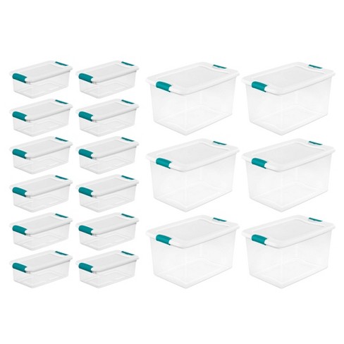 Sterilite 6 Qt Latch Storage Box,12 Pack, And 64 Qt Latch Storage Box, 6  Pack : Target