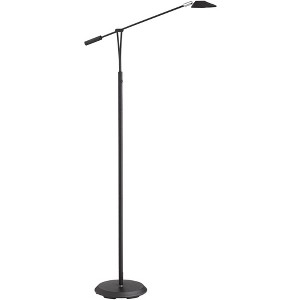 360 Lighting Traditional Pharmacy Floor Lamp LED Dimmable 62" Tall Black Adjustable Arm for Living Room Reading Bedroom Office - 1 of 4