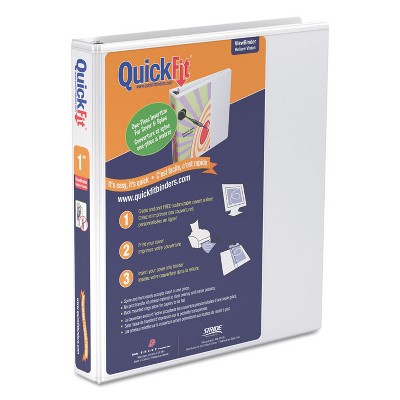 Stride QuickFit Round-Ring View Binder 1" Capacity White 88010