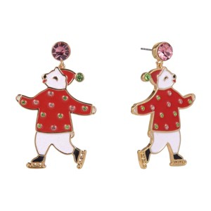 Hallmark Ice Skating Polar Bear Earrings - 1 of 3