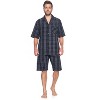 Ashford & Brooks Mens Woven Short Sleeve Pajama Shorts Set - 2 of 4