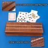 GSE 2-Track Wooden Cribbage Board Game Box with Playing Cards, 6 Metal Pegs - image 4 of 4