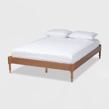 Cielle French Bohemian Wood Platform Bed Frame - Baxton Studio
