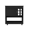 NicBex Mobile Kitchen Island Cart Morden Kitchen Carts on Wheels with Storage, Storage Shelf, 1 Cabinet Door and 6 Bottle Rack for Kitchen - 3 of 4