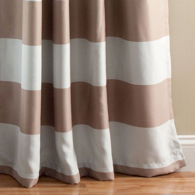 2pk 52&#34;x84&#34; Light Filtering Striped Window Curtain Panels Taupe Brown - Lush D&#233;cor, 5 of 8