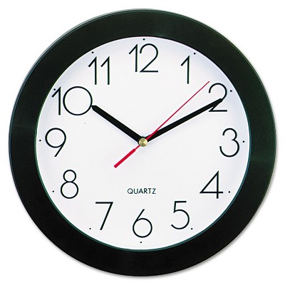 UNIVERSAL Round Wall Clock 9 3/4" Black 10421