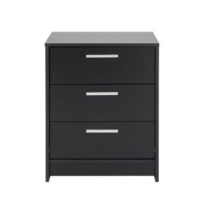 Prepac 21.75" Wide Studio Essentials 3 Drawer Nightstand Black