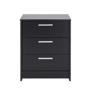 Prepac 21.75" Wide Studio Essentials 3 Drawer Nightstand Black - 1 of 4