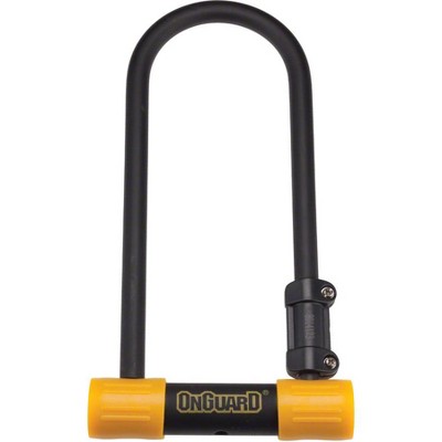 OnGuard Bulldog Mini LS U-Lock: 3.55 x 9.46" Black/Yellow Reinforced Sleeve