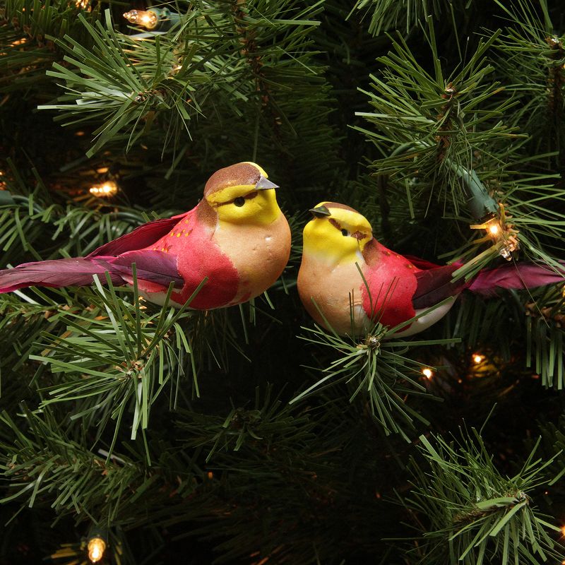 Northlight 12ct Spotted Bird Christmas Ornament Set 4.75" - Red/Yellow, 2 of 4