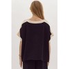 Women's Solid Ribbed Boat Neck Short Sleeve Top - entro - 2 of 3
